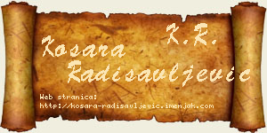 Kosara Radisavljević vizit kartica